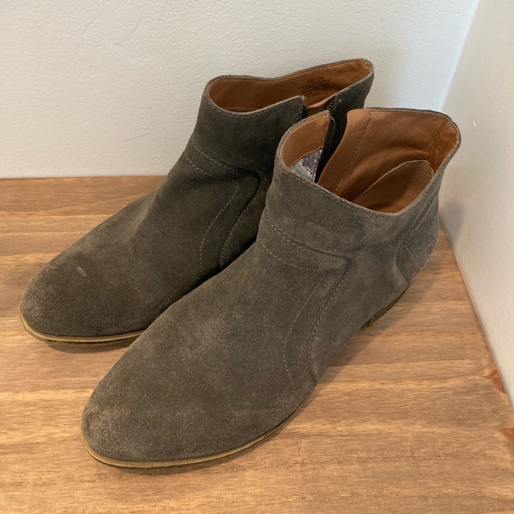 Lucky Brand Booties, womens 9, gray, brown